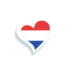 Isolated heart shape with the flag of the Netherlands Vector