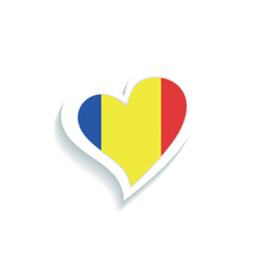 Isolated heart shape with the flag of Romania Vector