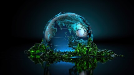 Close-up of Earth Amidst Lush Greenery. Generative AI