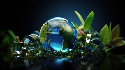 Close-up of Earth Amidst Lush Greenery. Generative AI