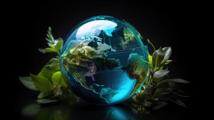 Earth in a Water Droplet: A Macro View. Generative AI