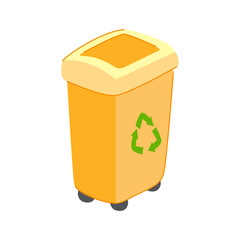 waste trash bin cartoon vector illustration
