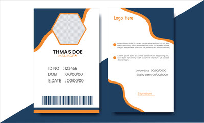 Professional Modern Id Card Design Template Vector Image.
