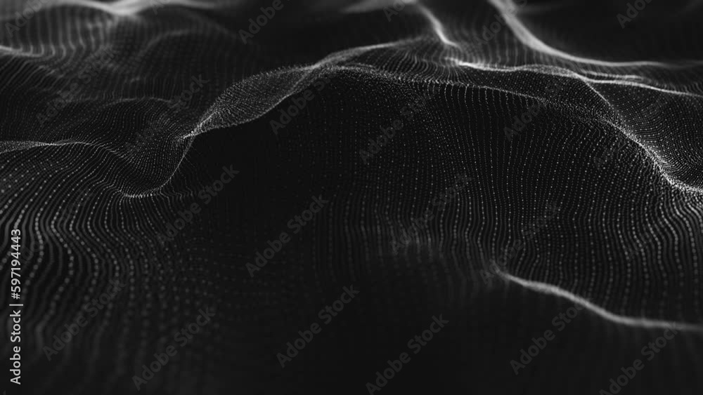 Wall mural abstract flowing mesh background/ 4k motion graphics of an abstract fractal organic mesh surface wit