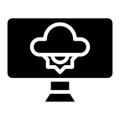 Fototapeta premium cloud with sun glyph 
