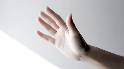 Hand of a person isolated on white background. Generative AI