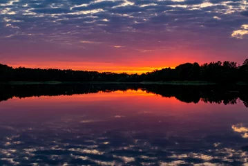 Foto op Plexiglas Zachód słońca na mazurach © Leszek