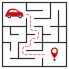 Red Car Maze Adventure. The abstract and modern design is perfect for commercial use and high-resolution printing, making it an ideal choice for various marketing and promotional materials. 