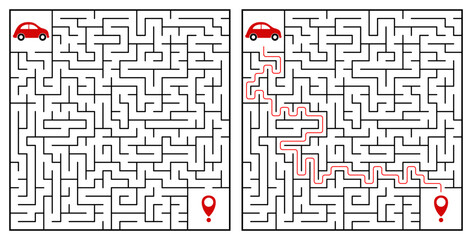 Maze or Labyrinth Game. Puzzle.