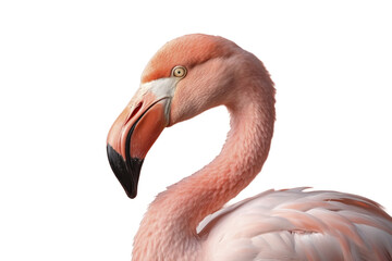 Pink flamingo on transparent background, created with generative AI