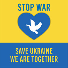 Colored help ukraine stop war template Vector