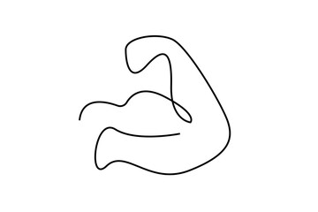 muscular man arm biceps strong line art pose