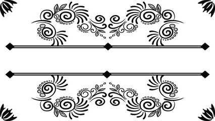  vector black classic floral border, design element for your title, wedding invitation, flyer and other,