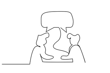 business office desk people talking conversation line art