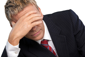 Businessman appearing frustrated