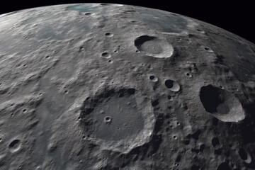 a view of the Moon surface, created with Generative AI technology