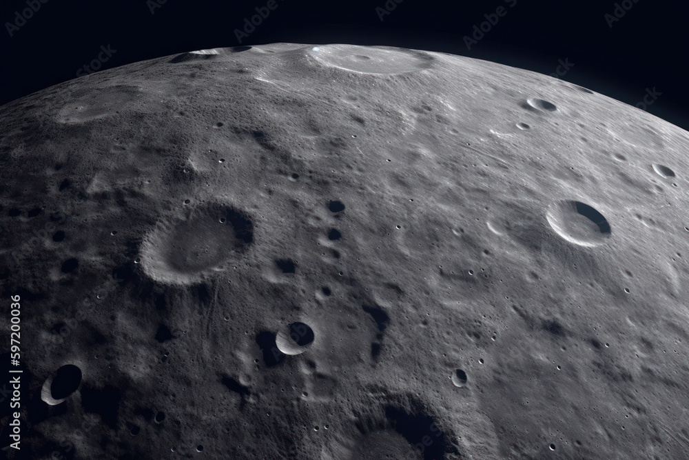 Canvas Prints a view of the moon surface, created with generative ai technology