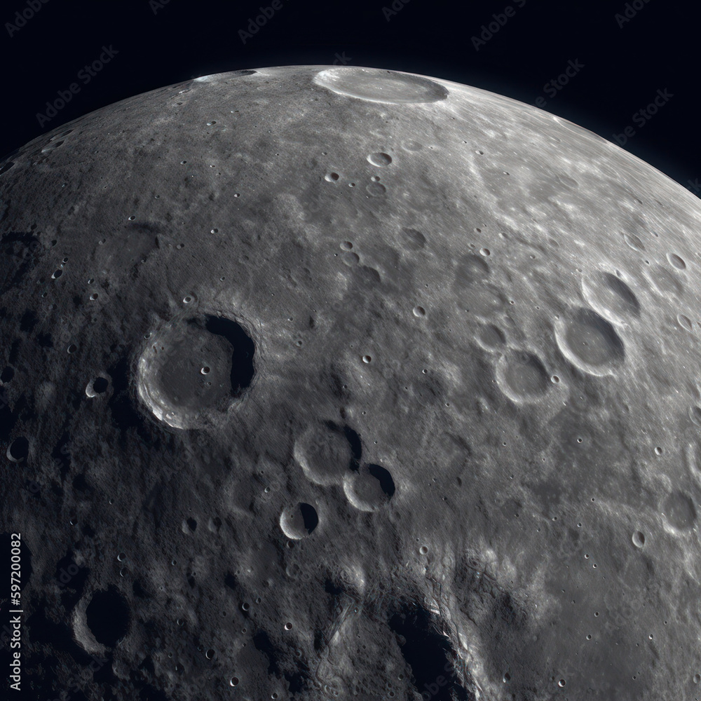 Wall mural a view of the moon surface, created with generative ai technology