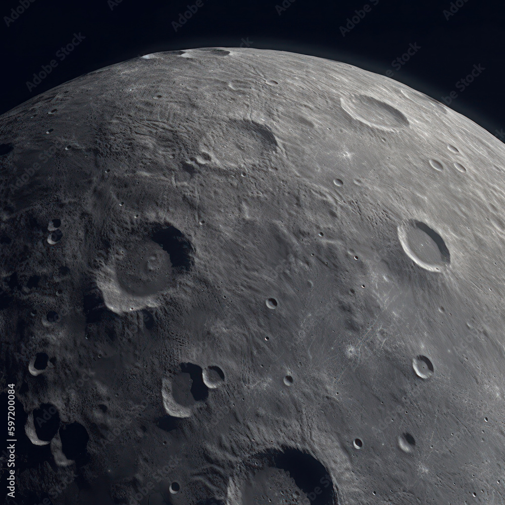 Canvas Prints a view of the moon surface, created with generative ai technology