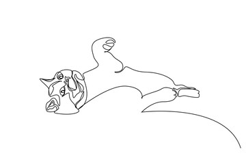 cat cute fun happy calm head minimalist line art