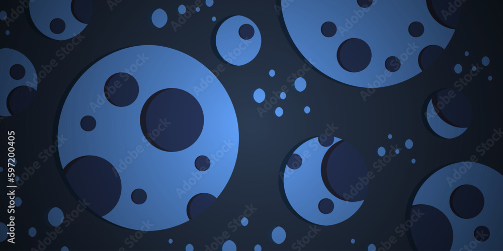 Poster abstract blue background with circles pattern
