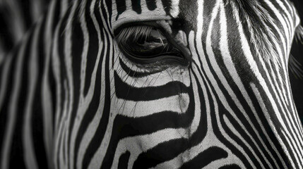 Obraz na płótnie Canvas Close up of a zebra. Generative AI