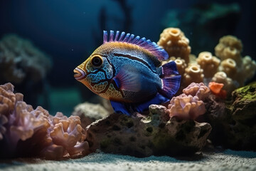 Bright reef fish close-up. Ai