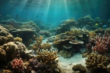 Sea reef bottom. Ai