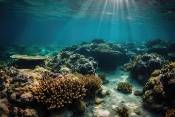 Fototapeta na wymiar Sea reef bottom. Ai