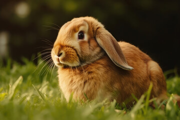 Little cute lop-eared rabbit. Ai