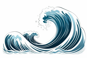 Flowing Water Waves Vector Art Generative AI