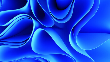 3d rendering. Abstract background with paper waves. modern wallpaper with blue wave crease