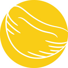 coffee bean in yellow circle button illustration