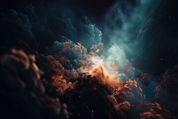 nebular swirl, with stars and galaxies in the background, created with generative ai