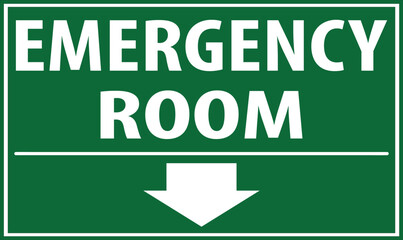 Emergency room sign vector green color