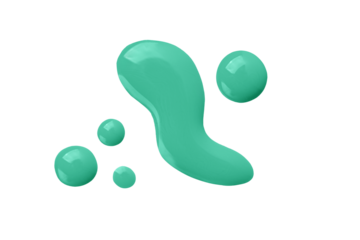 Turquoise swatch of gel nail polish isolated on transparent background. Smear of nail polish for design.