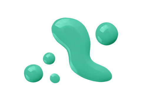 Turquoise swatch of gel nail polish isolated on transparent background. Smear of nail polish for design.