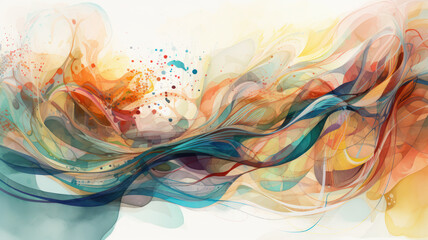 Vibrant graphic with distorted sea elements