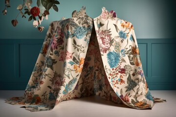 a whimsical floral print with a hidden surprise in the form of a pop-up element, created with generative ai