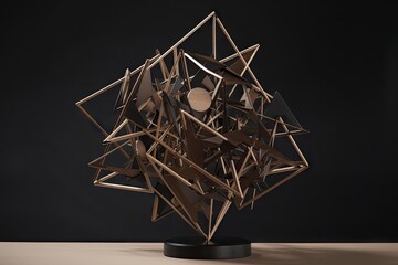 a series of kinetic and interactive geometric sculptures that come to life, created with generative ai