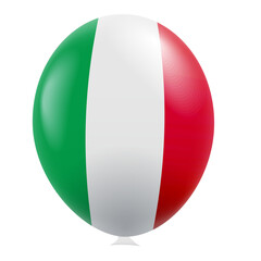 Italian flag in the shape of a balloon. Illustration