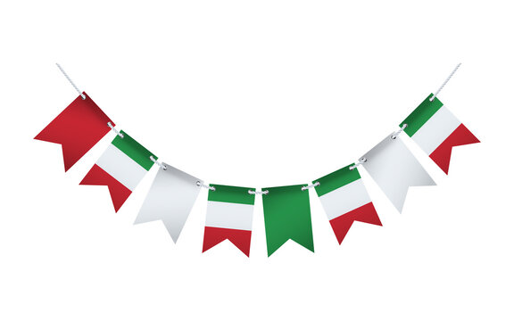 Garland with the flag of Italy