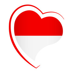 Indonesia flag in heart shaped
