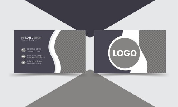 Manager business card template. creative business card and name card horizontal simple clean vector design.