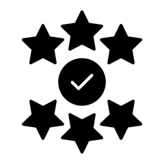 Star Rating Check Glyph Icon