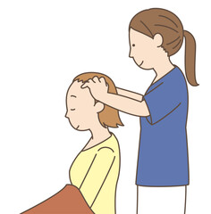 ヘッドマッサージ　シンプルイラスト