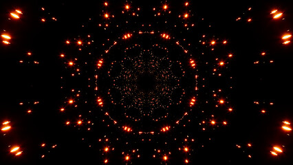Sparkling symmetrical orange color dot lights