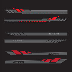 Wrap Design For Car vectors. Sports stripes, car stickers black color. Racing decals for tuning_20230427
