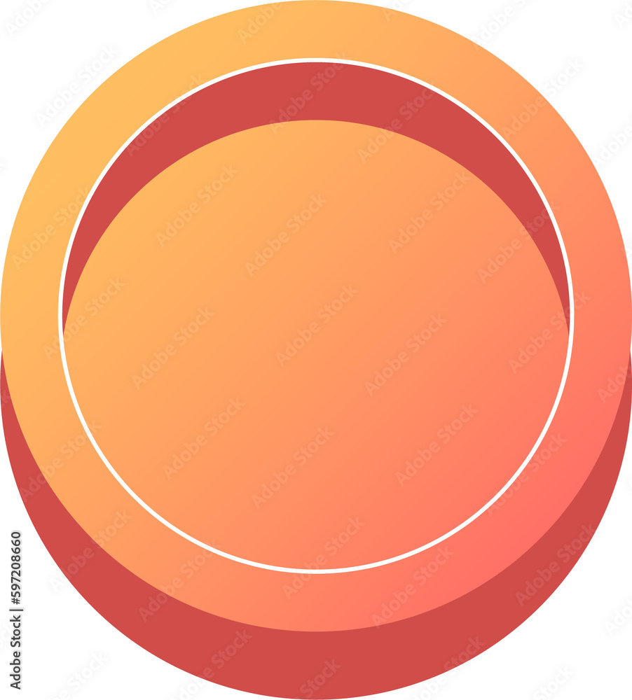 Poster simple 3d colorful glossy buttons.orange shape board or frame symbol