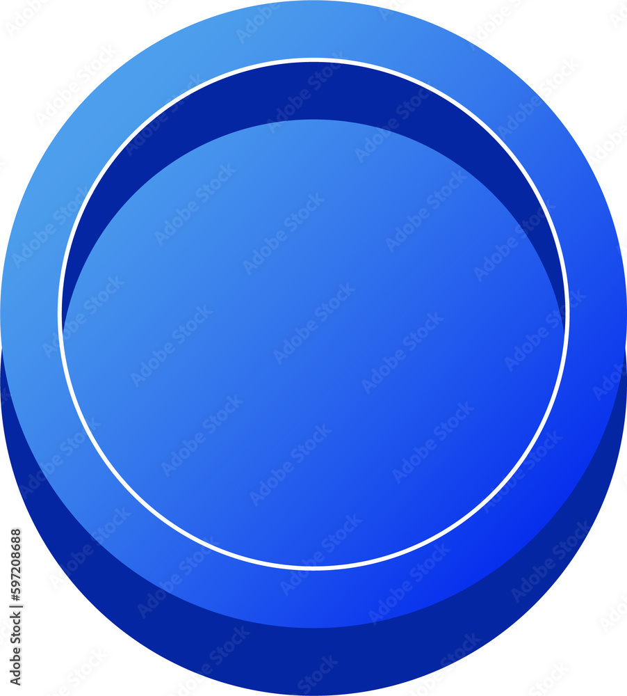 Poster simple 3d colorful glossy buttons.blue shape board or frame symbol